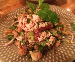 catfish salad, somtum der, isan thai, nyc, east village